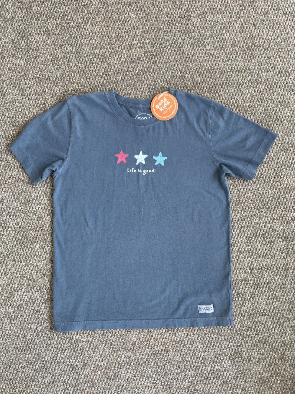 NWT LIFE IS GOOD Kids 3 Start Crusher Tee LARGE 10 July 4th